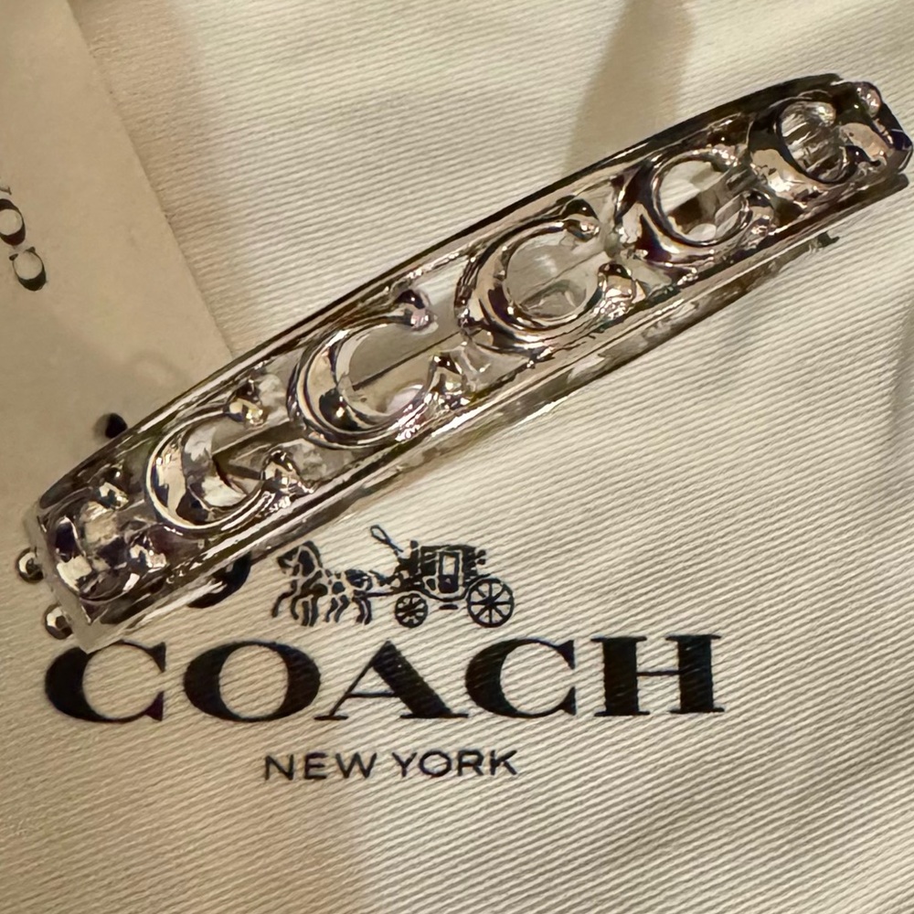 COACH Silver Openwork 'C' Bangle Bracelet - Picture 3 of 3